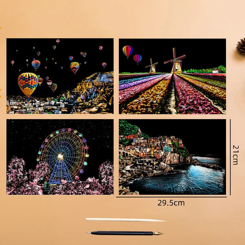 Scratch Art Kit – Creative Stress Relief Drawing Set