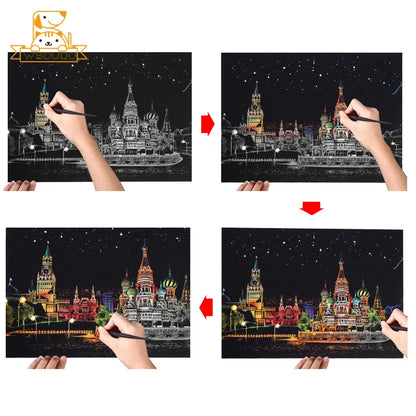 Scratch Art Kit – Creative Stress Relief Drawing Set