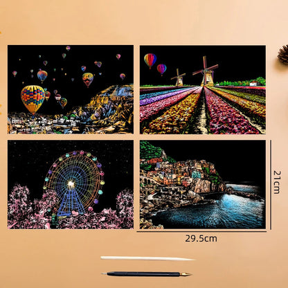 Scratch Art Kit – Creative Stress Relief Drawing Set