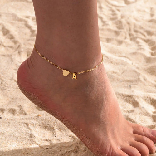 Custom Heart Anklet – Stainless Steel