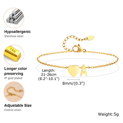 Custom Heart Anklet – Stainless Steel