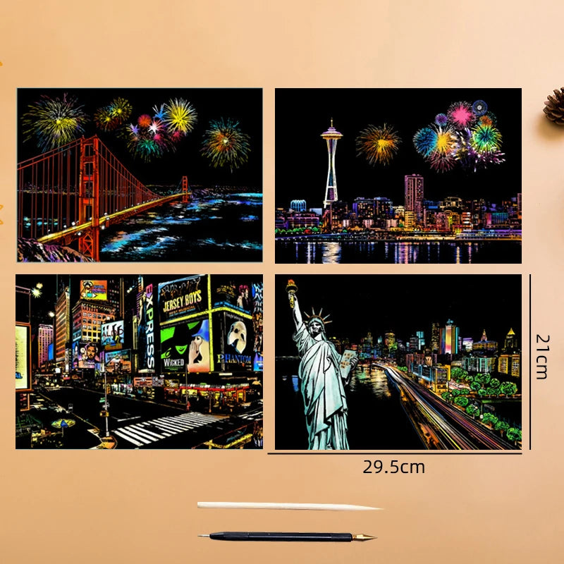 Scratch Art Kit – Creative Stress Relief Drawing Set