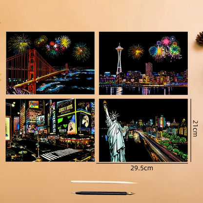 Scratch Art Kit – Creative Stress Relief Drawing Set